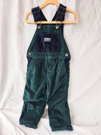 Toddler Overalls Oshkosh Green Corduroy Overalls Green/Navy