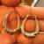14K Italian Yellow Gold Hoop Earrings with some white Gold 1 thumbnail