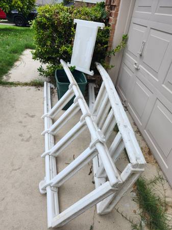 Large A Frame above ground pool ladder no bolts. 1