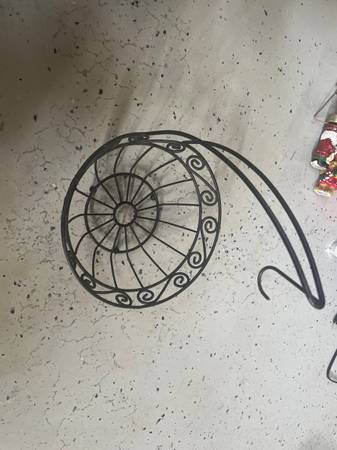 Fruit basket with hanging hook wrought iron 1