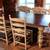 Vintage Rustic Wooden Farmhouse Kitchen Dining Table 4Chairs and Bench 1 thumbnail