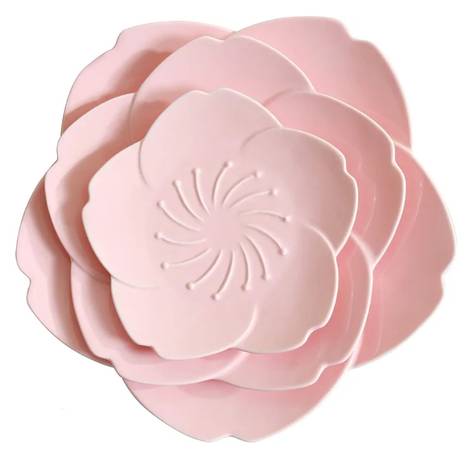 New Jusalpha Pink Cherry Blossom 3-Piece Dinnerware Plate set 1