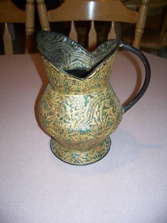Water Pitcher:  Hammered Tin 1