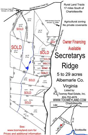 $139.995, Condado de Albemarle: 11 acres cerca de Charlottesville, financiamiento del propietario (Schuyler)63511733996929121