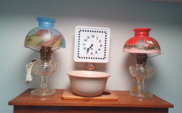 *Reduced* Pair 1939-53 Alladin Washington Drape w/Hand painted shades 1