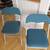 2 PADDED METAL FOLDING CHAIRS / BLUE & GREY 1 thumbnail