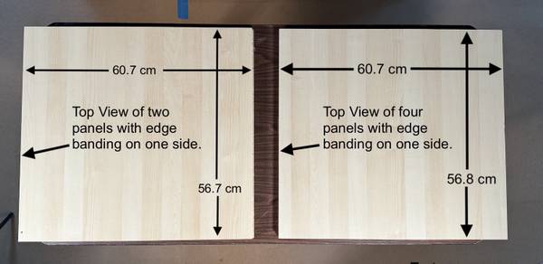 NEW: 6 IKEA Cabinet / Shelf Panels 22-3/8” w min. x 23-7/8” d, 2 cm th 1