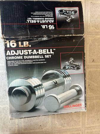 16 lb chrome adjustable dumbbell set 1