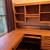 Corner L Shaped Office Desk With Hutch. Laminated Oak Veneer 3 thumbnail