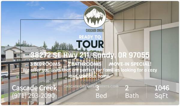 $1,767 / 3br - 1046ft2 - Discover more: 3 BR, 2 BA, 1046 Sq Ft. It's all here! (Sandy - Clackamas County)64039061051649121