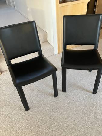 Leather Dining Chairs - black 1