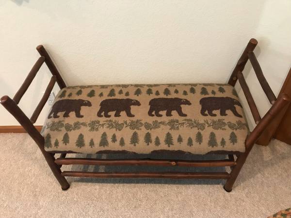 AUTHENTIC OLD HICKORY BENCH, LODGE MOUNTAIN STYLE 1