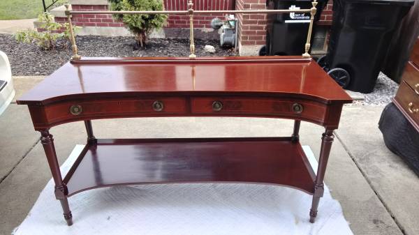 Mahogany Server with Brass Gallery 1