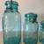 Antique Set of Blue Glass Ball Fruit Jars With Wire Bail and glass Top 2 thumbnail