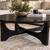Modern Solid Wood Round Coffee Table Black Finish 1 thumbnail