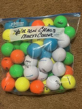 50 WILSON CHAOS MULTI COLOR USED LIKE NEW GOLF BALLS 1