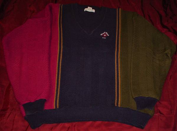 Izod Club Missouri Athletic Club Cherry Diamond Vintage Sweater XL 1