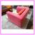 Celery Micro-suede + Rose Pink Leather Chair + Ottoman 5 thumbnail
