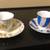 VINTAGE HAND PAINTED ESPRESSO CUPS AND SAUCERS 1 thumbnail