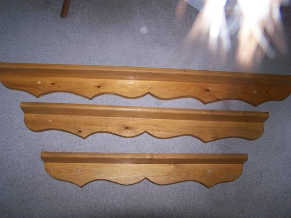 three wood display shelves for wall attachment 1