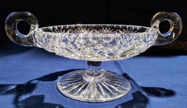 Brilliant Cut Crystal Compote Pedestal Double Handle 1
