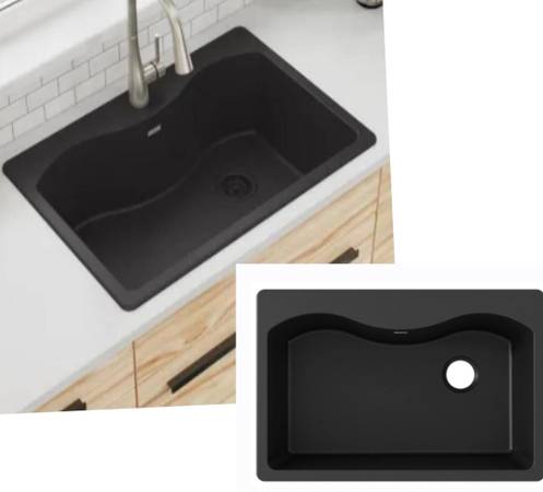 New 33" Elkay Granite Composite Dial Mount Kitchen Sink 1