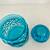 Vintage L E Smith Peacock Blue Moon and Stars 5” Canister 4 thumbnail