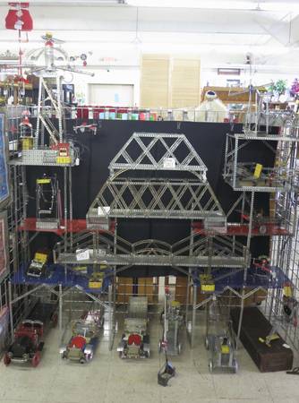 A. C. Gilbert Erector set toy; Truss Bridge 36" Long 1