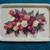 Serving Tray Vintage Metal Tin Tan with Flowers set of 4 2 thumbnail