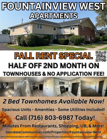 $1,575 / 2br - Beautiful Townhome Off Niagara Falls Blvd / Fountainview West (Amherst)63925202187394120