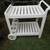 White Plastic trolley Garden Tray Table on Wheels 1 thumbnail