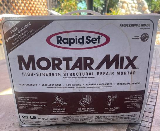 Approx 20 lbs of rapid set mortar mix 1