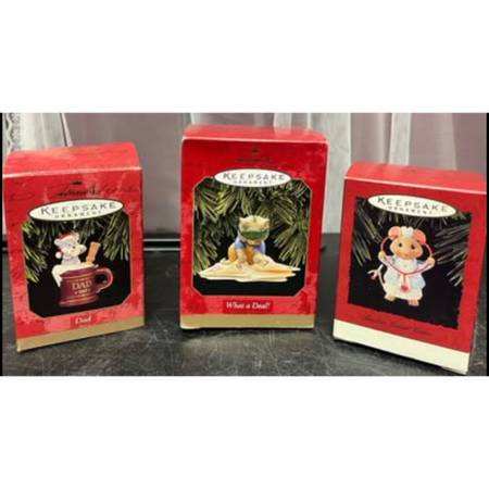 Hallmark Keepsake Ornament. $1 each. 1997 Dad. What a Deal. Tender Lovin Care (N 1