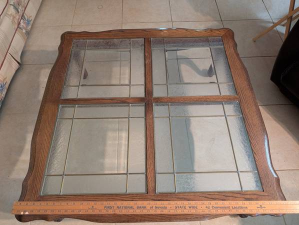 Coffee table; matching end table -- Queen Anne style, solid oak 1