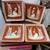 Vintage Mexican folk art pottery set four plates plate set 1 thumbnail