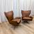 West Elm Hemming Leather Swivel Chairs Pair Free Delivery 3 thumbnail