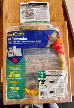 Gas Connector - ProCoat 1/2 in. MIP x 1/2 in. MIP 60 in. Stainless Ste 1