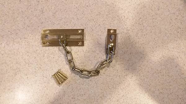 Chain Door Guard, Solid Brass w/Steel Chain 1