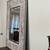 Mirror Hollywood Regency inspired stainless steel& leather frame 1970’ 5 thumbnail