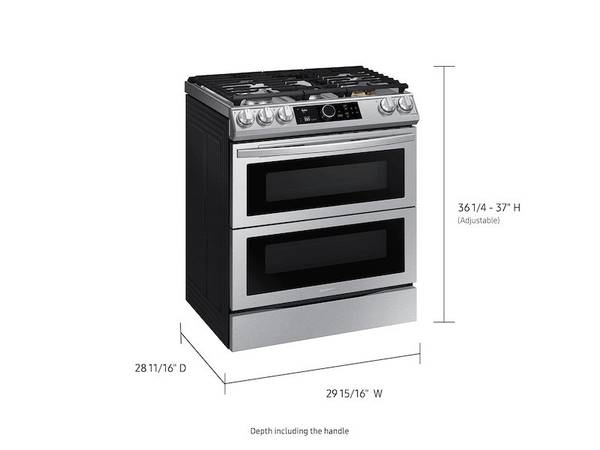 30" Samsung 6.3 cu. ft. Flex Duo Slide-in Dual Fuel Range, Stainless 1