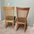 2 wood kitchen chairs or desk chairs. Reupholstered new cushion & grey soft fabr 5 thumbnail