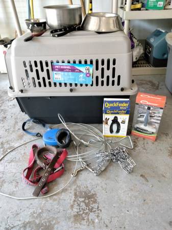 Dog kennel, various items. all you need for pooch. Xmas 1
