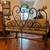 Rare Antique Wrought Iron Settee Bench – Ornate Gold Upholstery 2 thumbnail