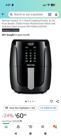BRAND NEW Gourmia Air Fryer 1