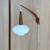 1960s Danish Teak Wall Light with Frosted Glass Shade 2 thumbnail