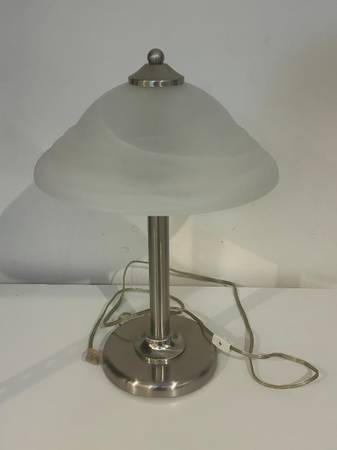 Silver Lamp with 2 Bulb Slots and Toggle Switch 1