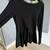 Alice + Olivia Black Long Sleeve Peplum Crew Neck Top 3 thumbnail