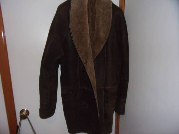 Men's Shearling Winter 3/4 Coat Brown 1