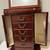 BIG Vintage Tabletop Jewelry Box Storage Armoire Cherry Wood Finish 3 thumbnail