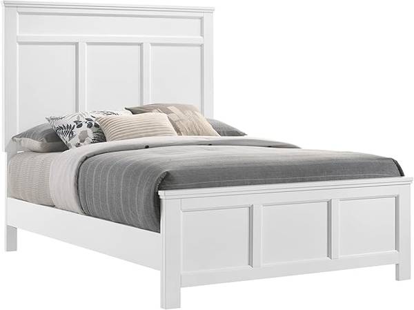 Solid Wood Full Sized Panel Bed White - Brand New in Box 1